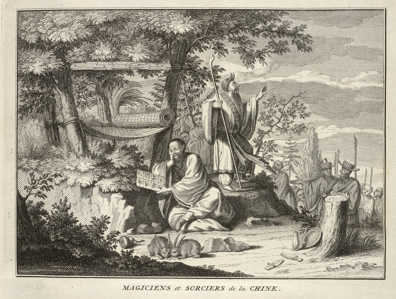 Magiciens et Sorciers de la Chine, da Cérémonies et Coutumes Religieuses de tous les Peuples du Monde, pub.1736 da Bernard Picart