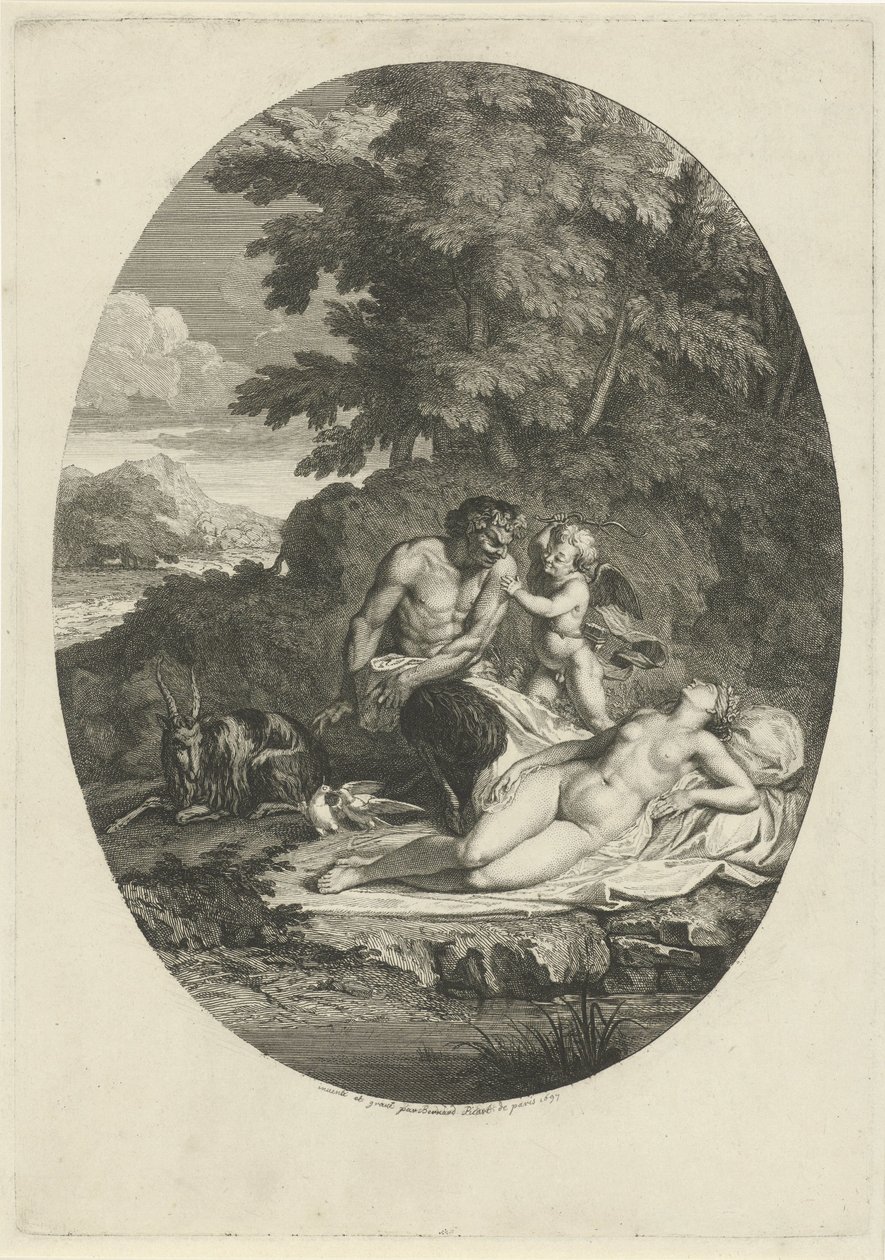 Satiro insidia la Venere dormiente da Bernard Picart