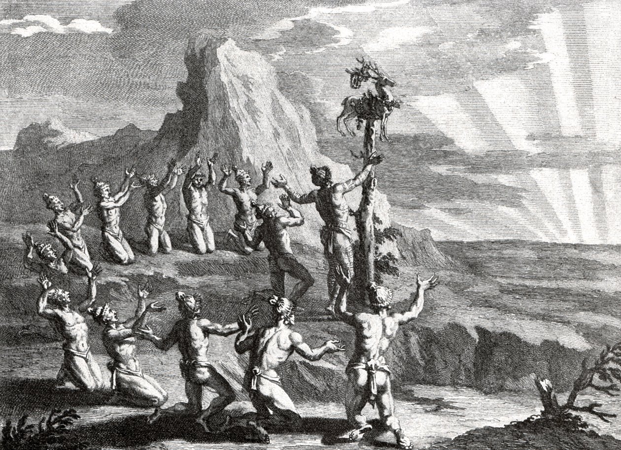 Adorazione del Sole da parte degli indiani nativi del Nord America da Bernard Picart