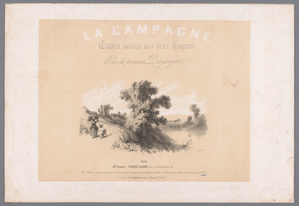 Copertina per sei stampe con scene di vita rurale da Bernard Romain Julien