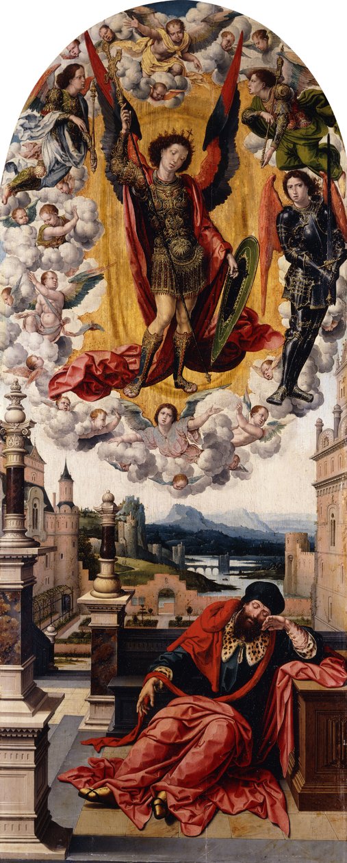 Un uomo che sta per essere svegliato dal suo sonno da San Michele da Bernard van Orley