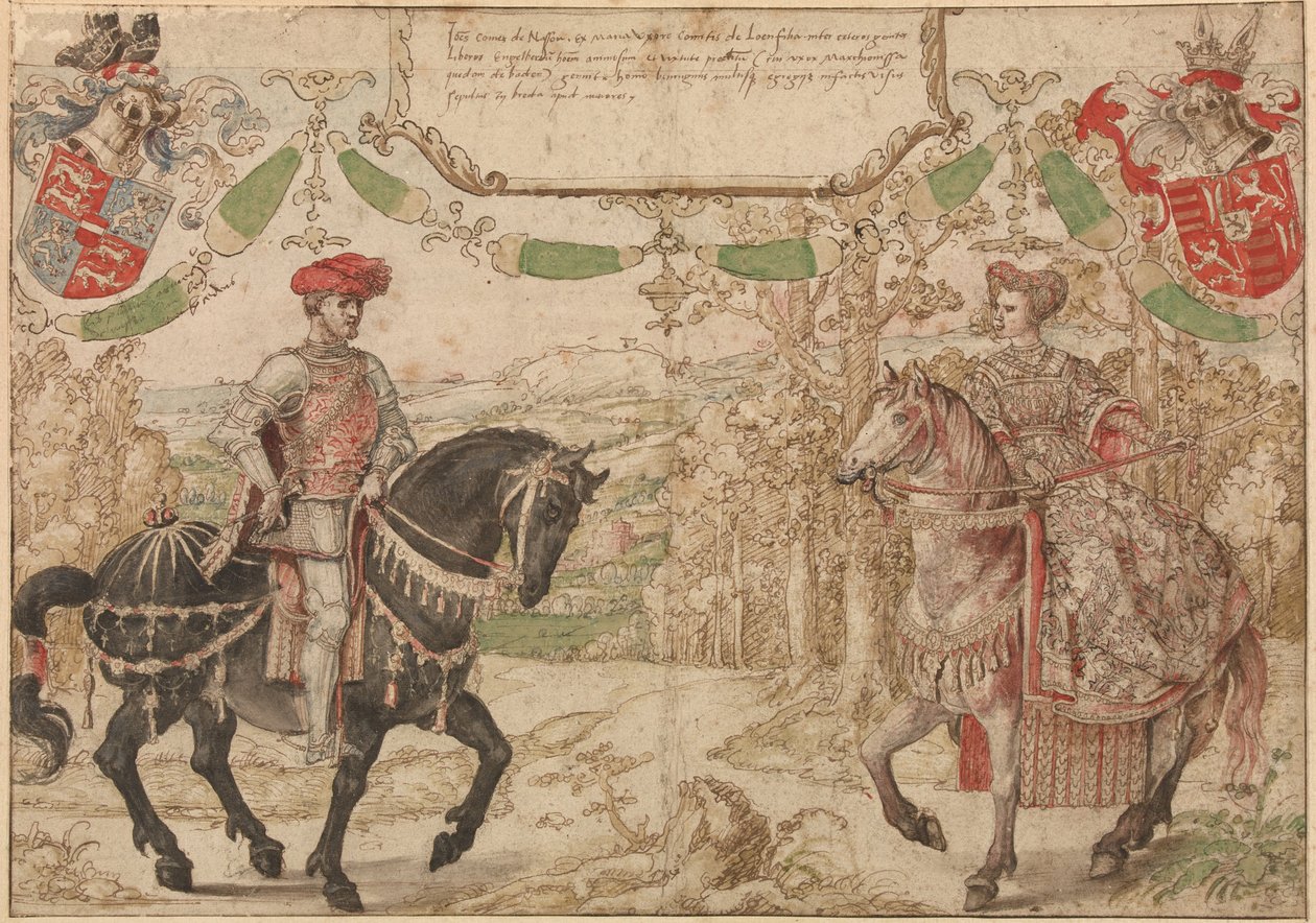 Conte Jan Johann IV di Nassau e sua moglie Maria, contessa di Loon e Heinsberg, ca 1530 da Bernard van Orley