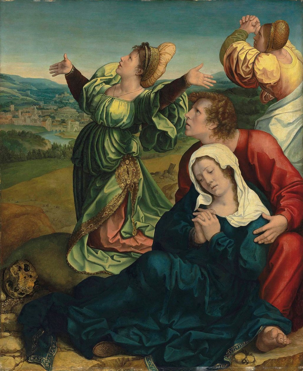 Tre Marie e San Giovanni Evangelista sotto la Croce (frammento di Crocifissione) Tre Marie e San Giovanni Evangelista ai piedi della Croce da Bernard van Orley