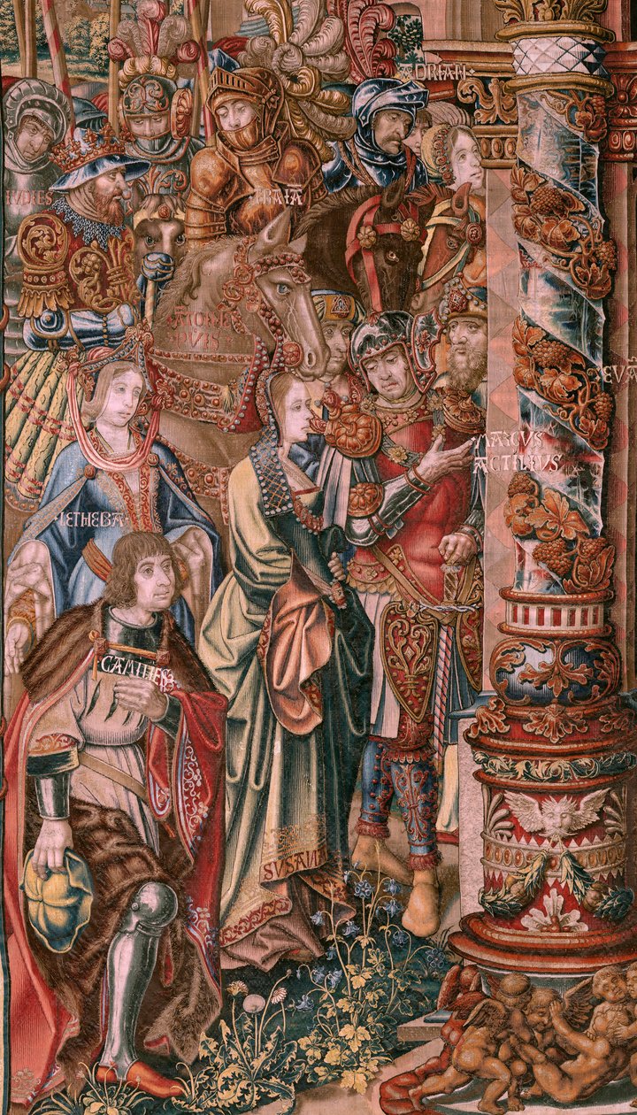 Serie Gli onori. Fede. Primo arazzo della serie. Modello Cartonisti del circolo di Bernard van Orley e Jan Gossaert (Mabuse). Manifattura Pieter van Aelst, Bruxelles. Ca 1550 da Bernard van Orley