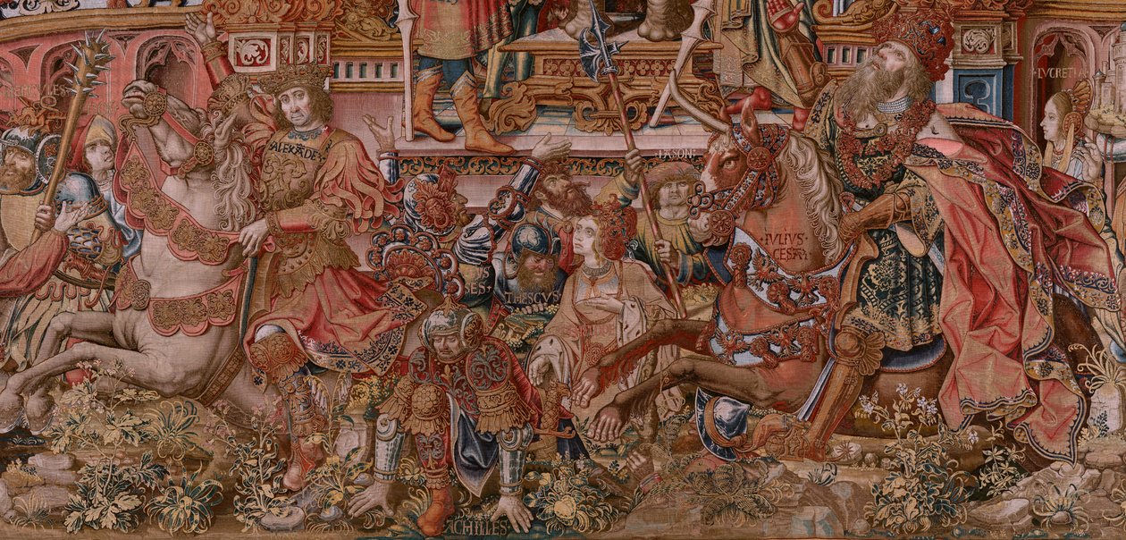 Serie Gli onori. Fama. Terzo arazzo della serie. Modello Cartonisti del circolo di Bernard van Orley e Jan Gossaert (Mabuse). Manifattura Pieter van Aelst, Bruxelles. Ca 1550 da Bernard van Orley