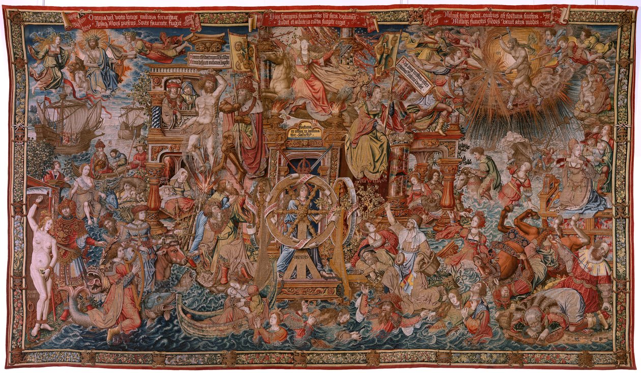 Arazzo fiammingo. Serie Gli Onori. Fortuna, La via agli Onori. Quinto arazzo della serie. Modello Cartonisti del circolo di Bernard van Orley e Jan Gossaert de Mabuse. Manifattura Pieter van Aelst, Bruxelles da Bernard van Orley