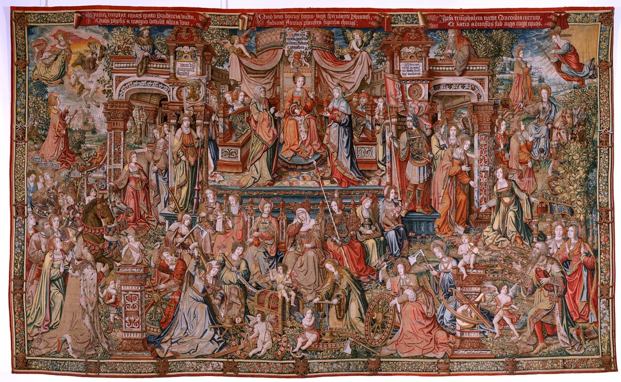 Arazzo fiammingo. Serie Gli Onori; Prudenza. Settimo arazzo della serie. Modello Cartonisti del circolo di Bernard van Orley e Jan Gossaert (Mabuse). Manifattura Pieter van Aelst, Bruxelles. Ca 1550. da Bernard van Orley