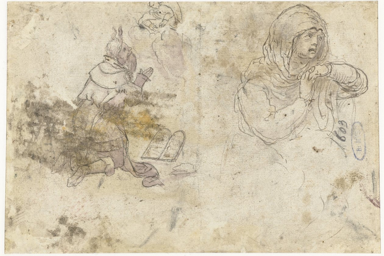 Mosè e una Maria addolorata o Maria Maddalena da Bernard van Orley