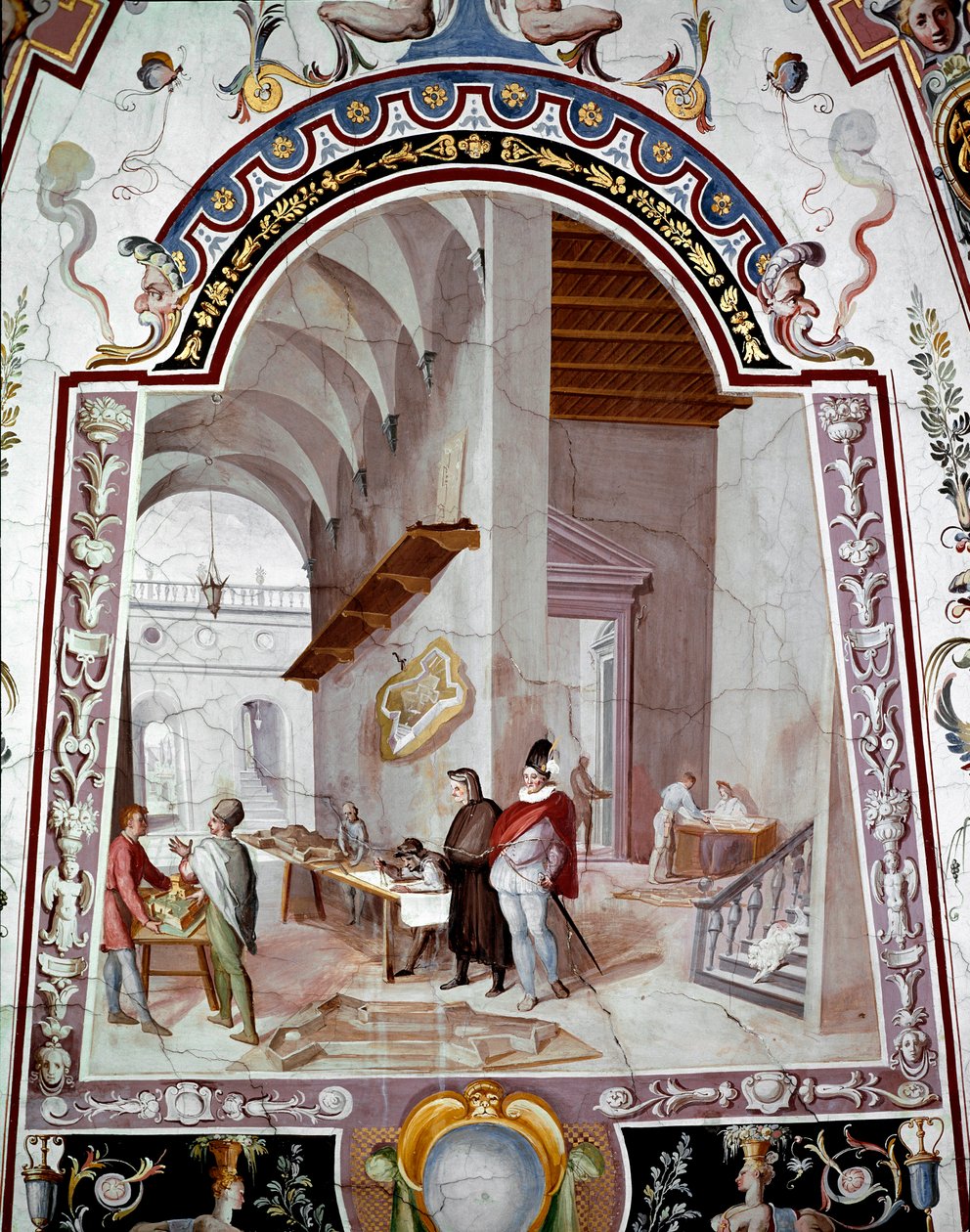 Veduta di un laboratorio di architetto da Bernardino Barbatelli Poccetti