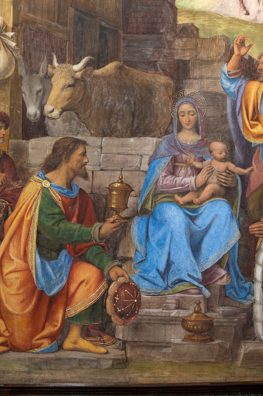 Adorazione dei Magi (dettaglio), Presbiterio o Cappella Maggiore da Bernardino Luini
