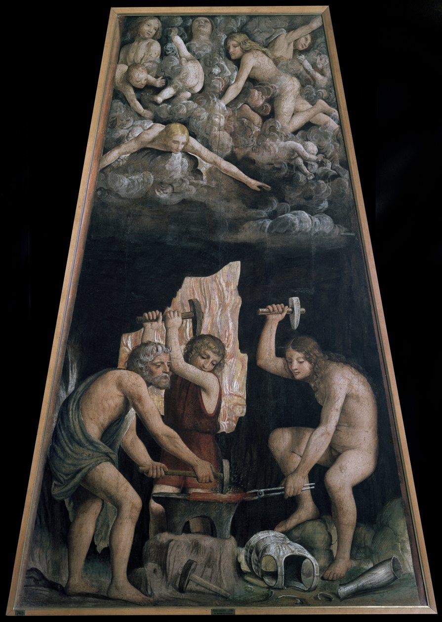 Armi divine forgiate nella Fucina di Vulcano (dettaglio) da Bernardino Luini