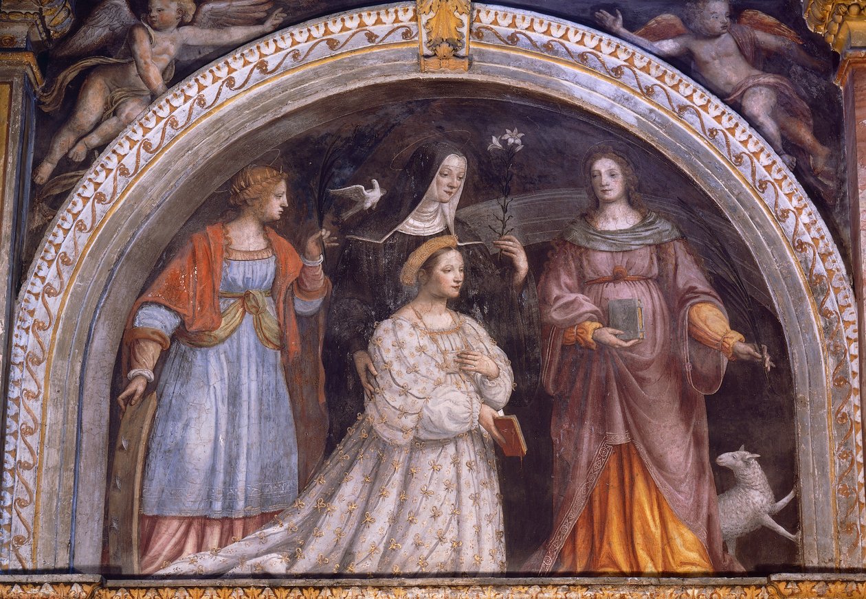 Italia, Milano, Chiesa di San Maurizio al Monastero Maggiore, Ginevra Bentivoglio Sforza prende il velo da Bernardino Luini