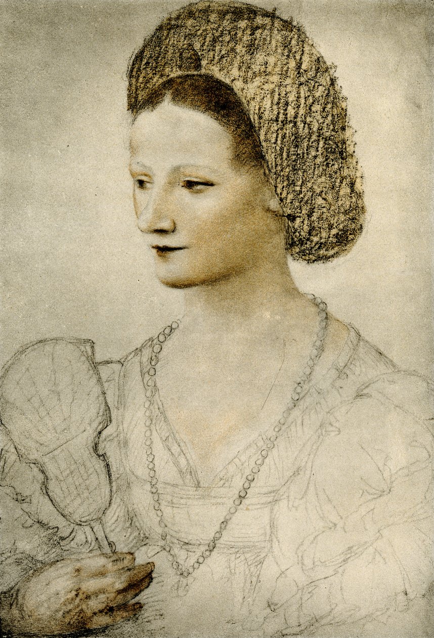 Ritratto di una donna sconosciuta con ventaglio da Bernardino Luini