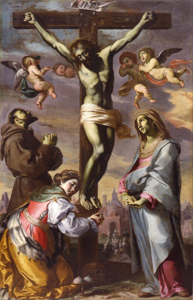 La Crocifissione con la Vergine e i Santi Francesco e Agata, metà del XVII sec. da Bernardino Mei