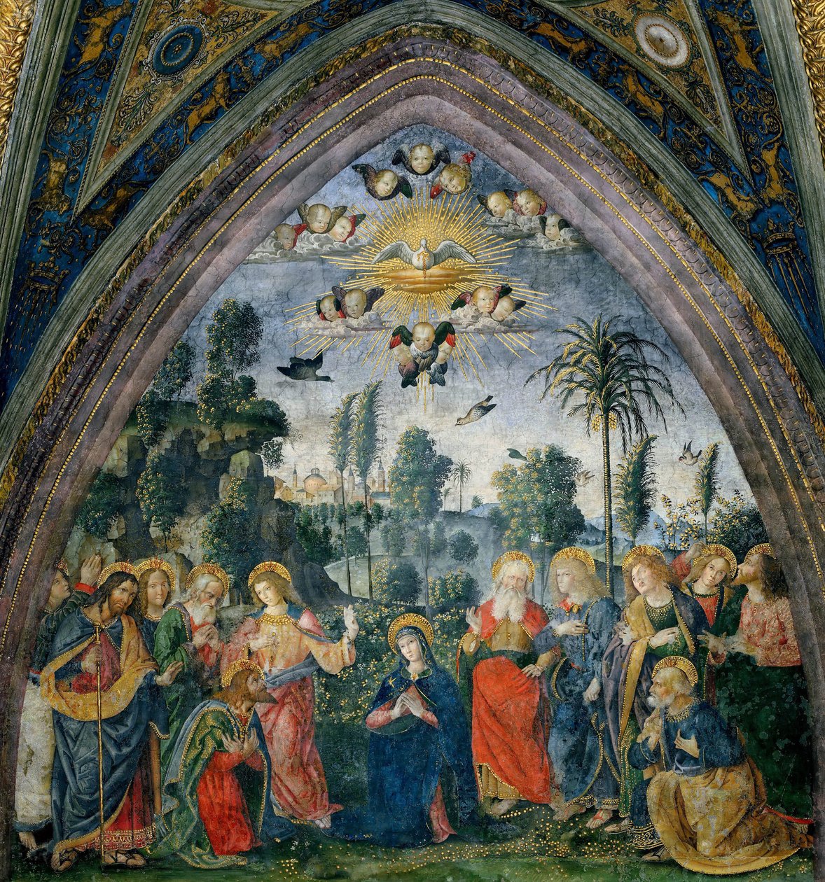 La discesa dello Spirito Santo Pentecoste da Bernardino Pinturicchio