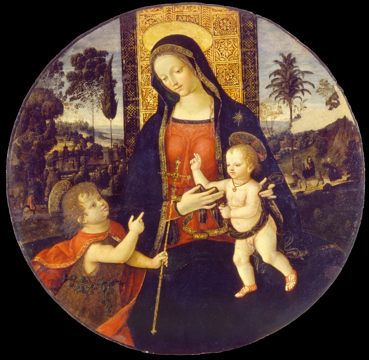 Vergine e bambino con Giovanni Battista da bambino, 1490-1500 da Bernardino Pinturicchio