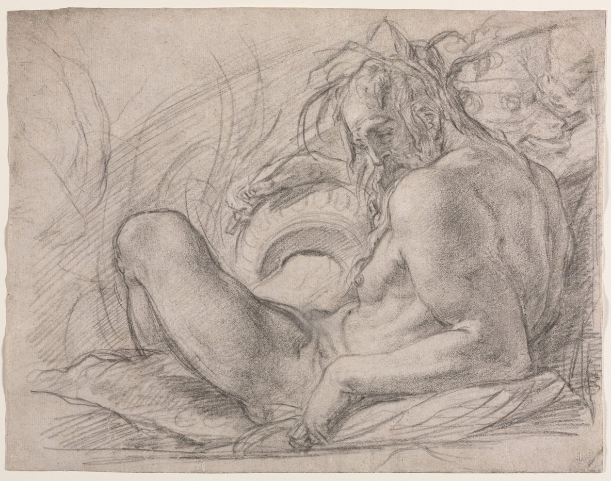 Il Dio del Fiume Tevere (Studio per un affresco, Miracolo della Neve, o la Fondazione di Santa Maria Maggiore, Roma nella cappella Canigiani di S. Felicita, Firenze) da Bernardino Poccetti