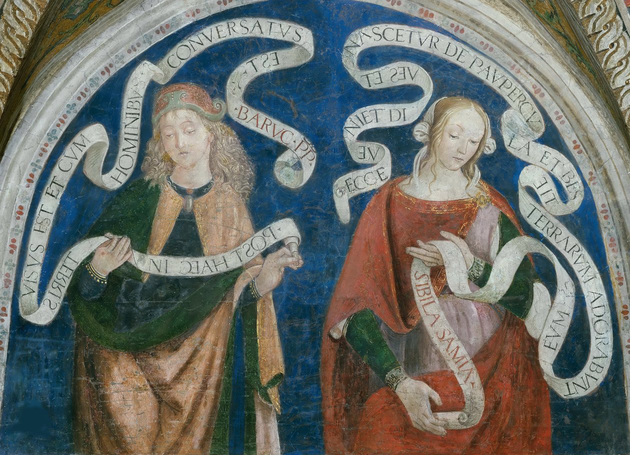 Il profeta Baruch e la sibilla samiana, di Pinturicchio, Bernardino, Bottega di (1454-1513). Affresco da Bernardino di Betto (workshop of) Pinturicchio