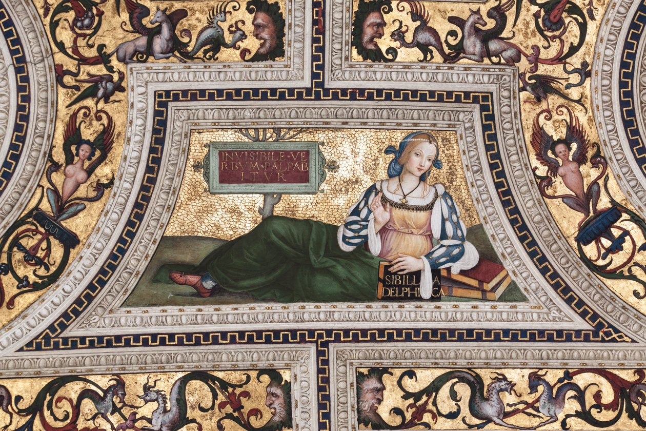 Sibilla Delfica, dettaglio delle Sibille (affresco) da Bernardino di Betto Pinturicchio