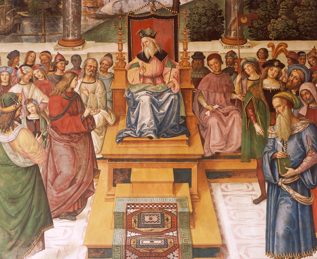 Enea Silvio Piccolomini incontra il re Giacomo I di Scozia (dettaglio) da Bernardino di Betto Pinturicchio