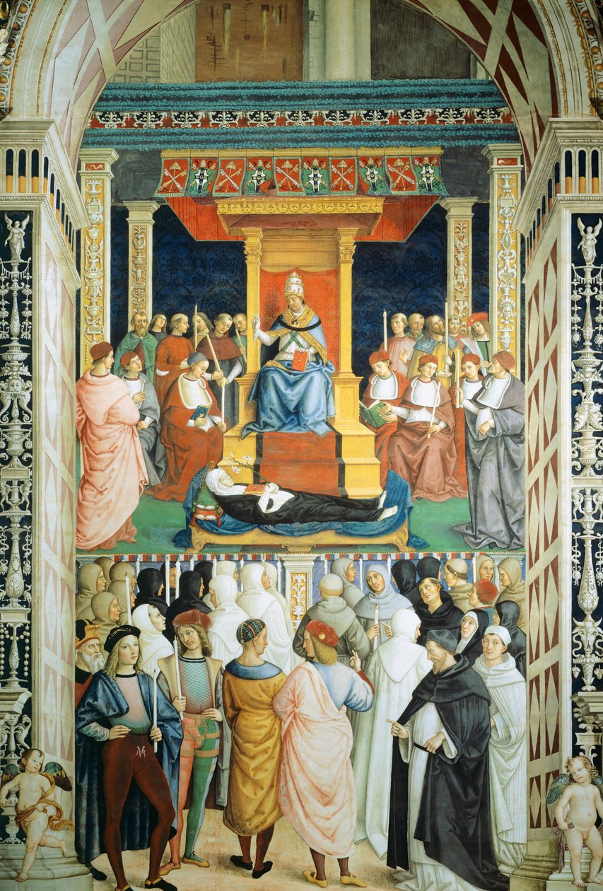 Pio II canonizza Santa Caterina da Siena nel 1461 da Bernardino di Betto Pinturicchio