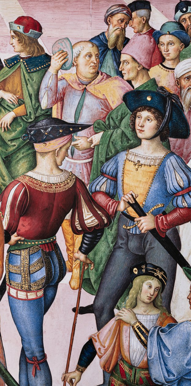 Biblioteca Piccolomini, parete nord-est: Enea Silvio è incoronato poeta laureato dall
