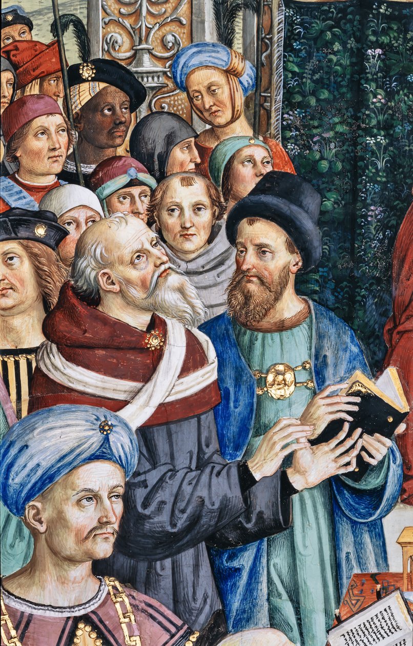 Biblioteca Piccolomini, parete sud-ovest: "Pio II presiede la Dieta di Mantova, 1 giugno" da Bernardino di Betto Pinturicchio