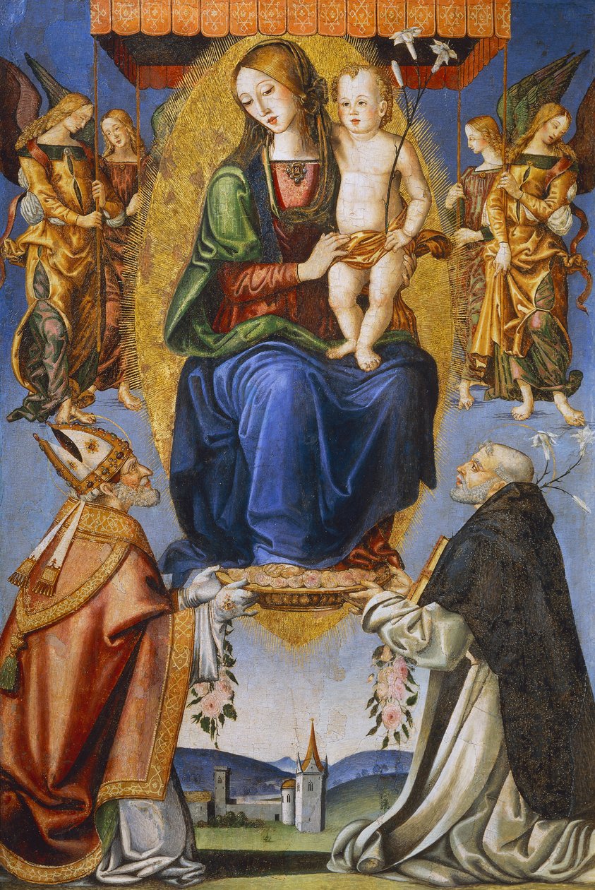 Madonna e Bambino con San Severino e Domenico da Bernardino di Mariotto