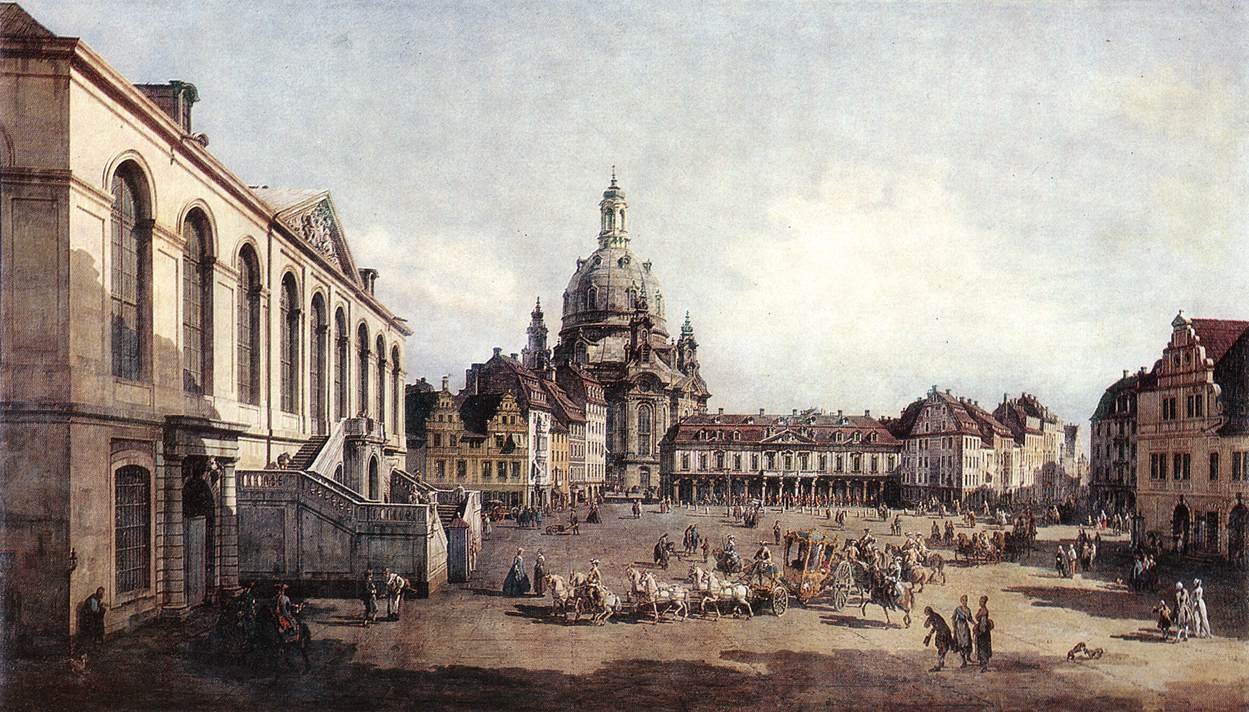 Piazza del Mercato Nuovo a Dresda dal Jüdenhof da Bernardo Bellotto