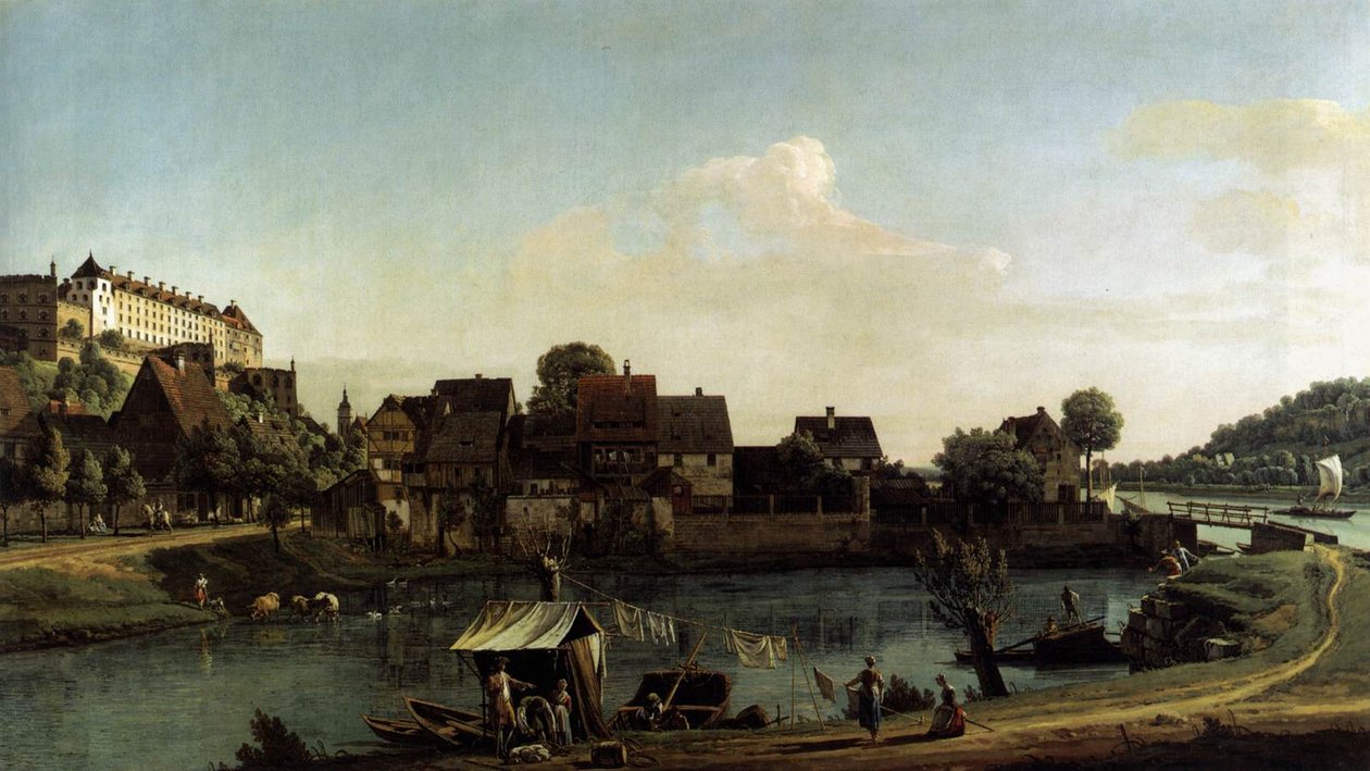 Pirna vista dalla città portuale da Bernardo Bellotto