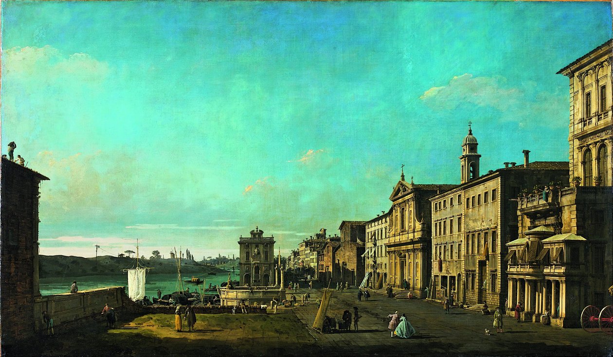 Vista di Via di Ripetta a Roma da Bernardo Bellotto