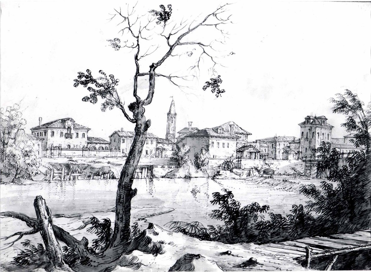 Un villaggio sul Brenta da Bernardo Bellotto