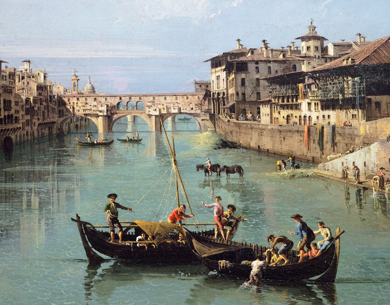 Arno River and Ponte Vecchio in Florence da Bernardo Bellotto