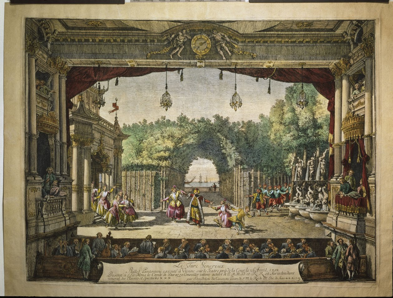 Balletto Le Turc Généreux nel Burgtheater di Vienna, 1758 da Bernardo Bellotto