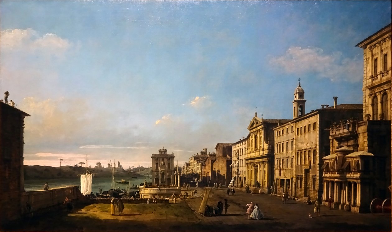 Bernardo Bellotto - Ansicht der Via di Ripetta in Rom, 1742–1744 da Bernardo Bellotto