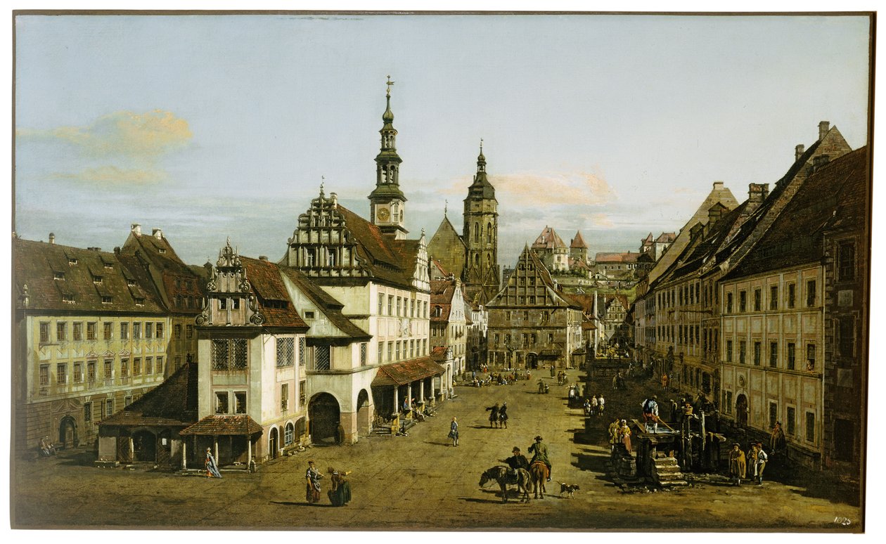 Tedesco: Städtebild (Mercato di Pirna) Il mercato di Pirna da Bernardo Bellotto