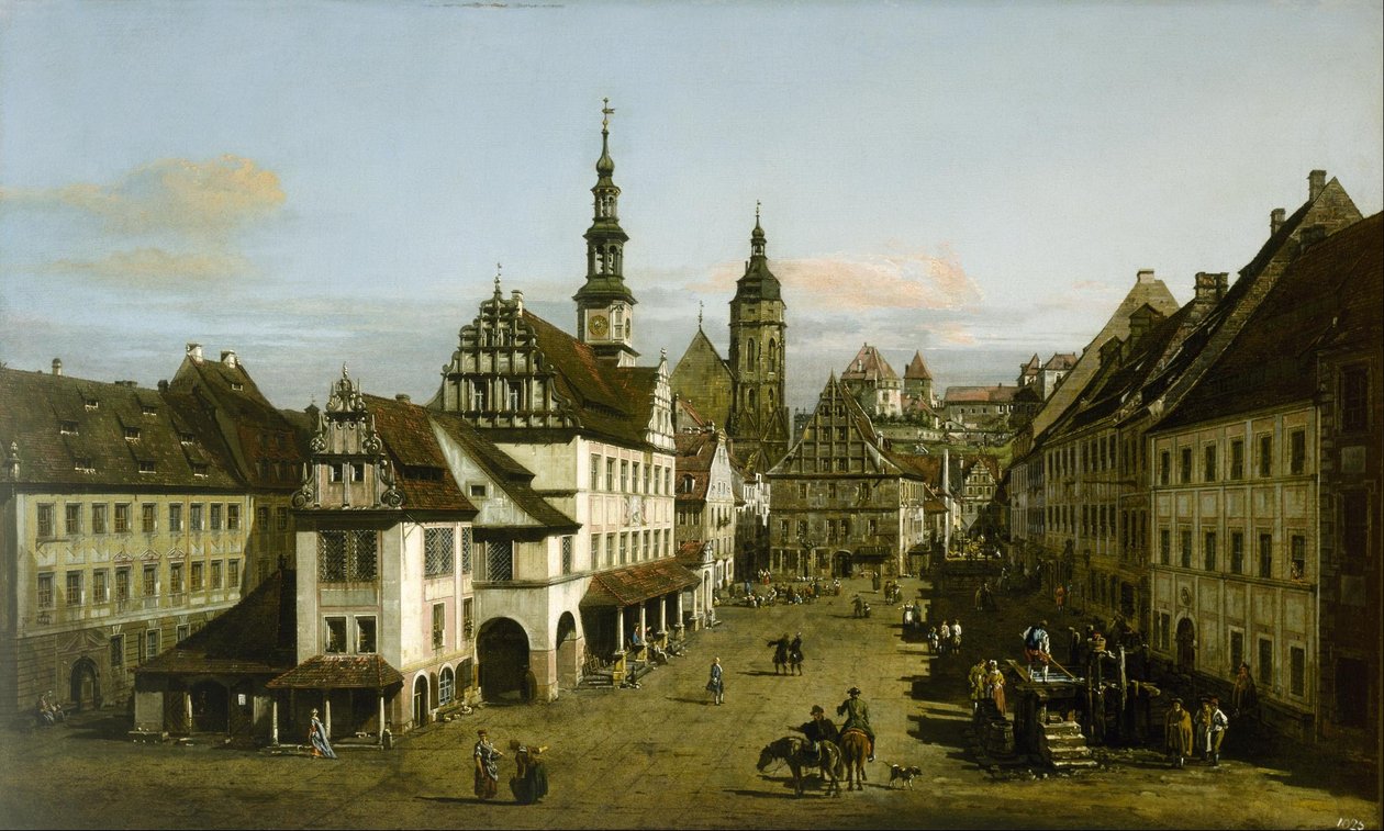 Tedesco: Städtebild (Mercato di Pirna) Il mercato di Pirna da Bernardo Bellotto
