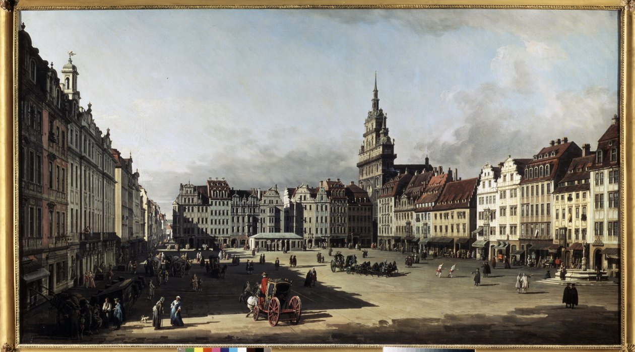 La piazza del vecchio mercato a Dresda da Bernardo Bellotto