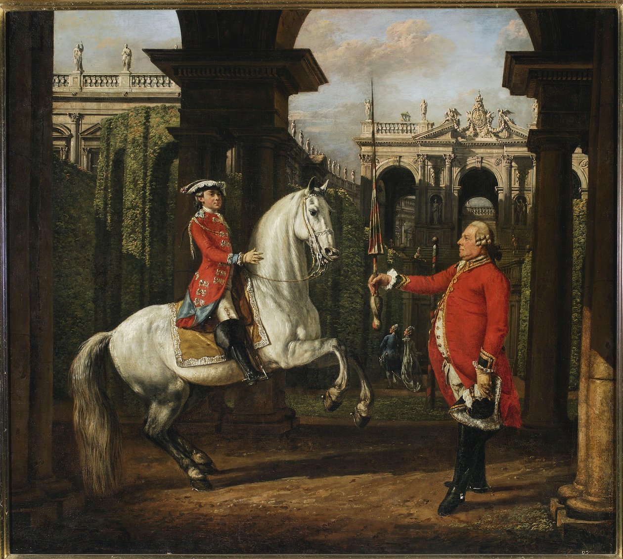 Il colonnello Koenigsfels insegna a cavalcare al principe Józef Poniatowski da Bernardo Bellotto