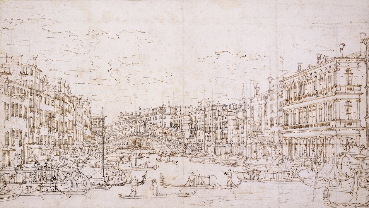 Il Canal Grande, Venezia, con il Ponte di Rialto dal sud da Bernardo Bellotto