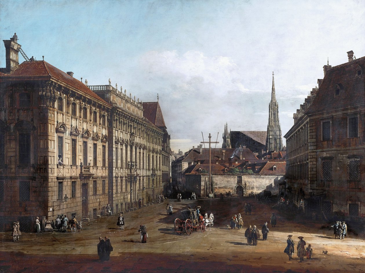 La Lobkowitzplatz di Vienna da Bernardo Bellotto