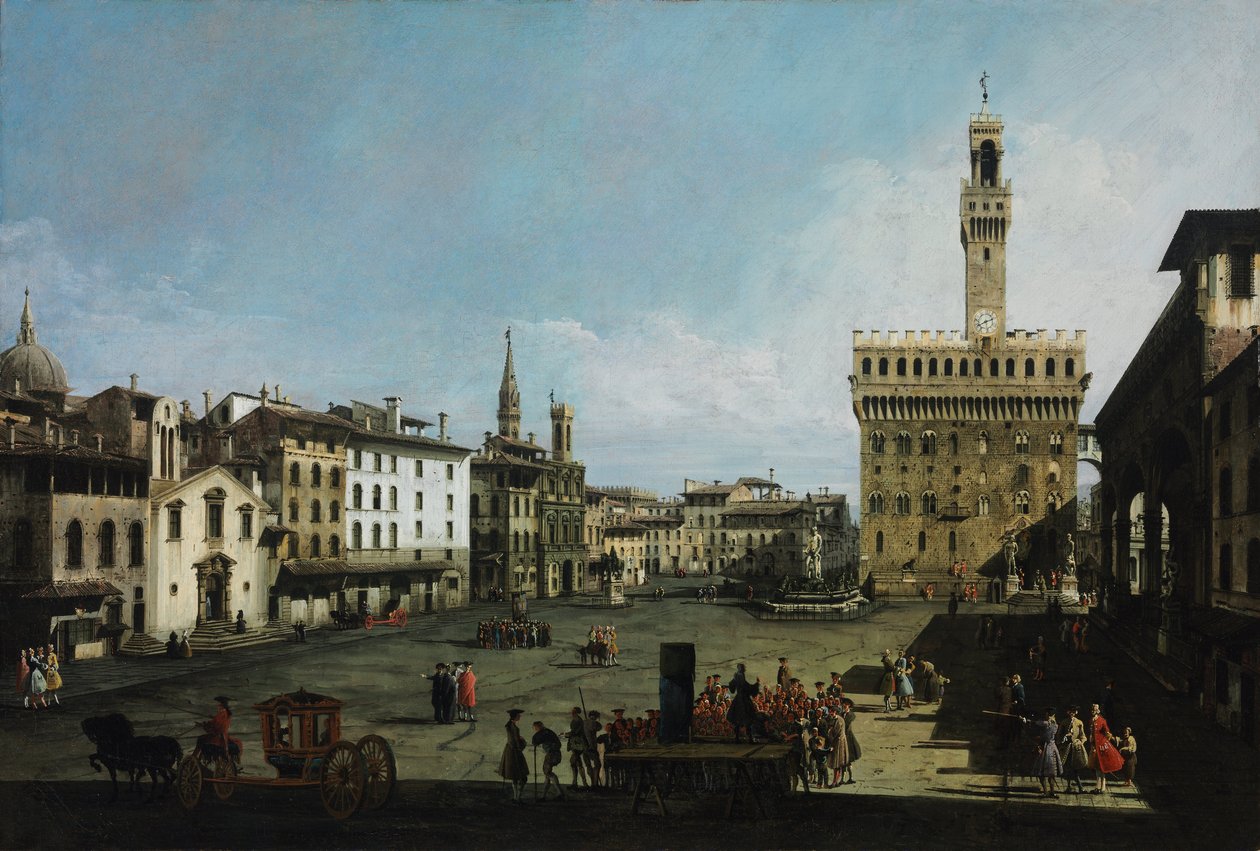 Piazza della Signoria a Firenze, 1742 da Bernardo Bellotto