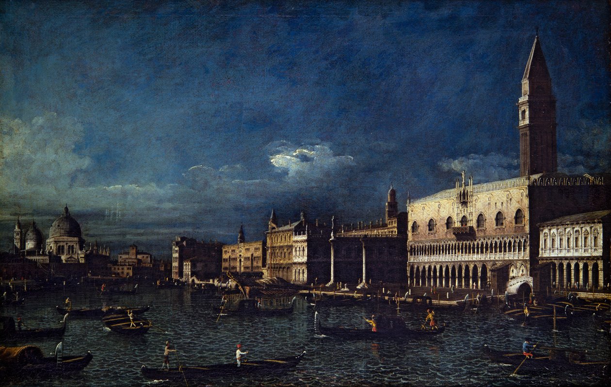 Due vedute veneziane, Canal Grande e Molo verso ovest da Bernardo Bellotto