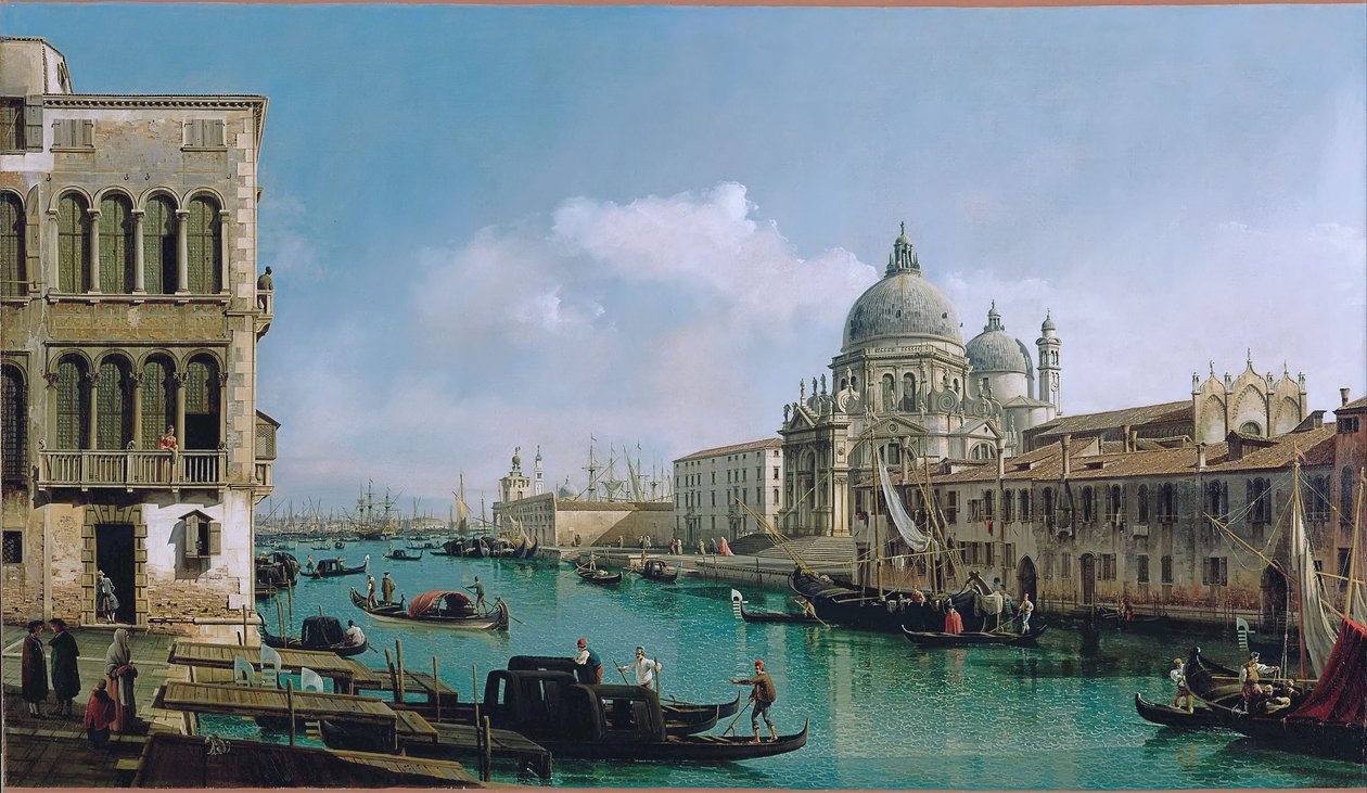 Vista sul Canal Grande: Santa Maria della Salute e la Dogana da Campo Santa Maria Zobenigo da Bernardo Bellotto