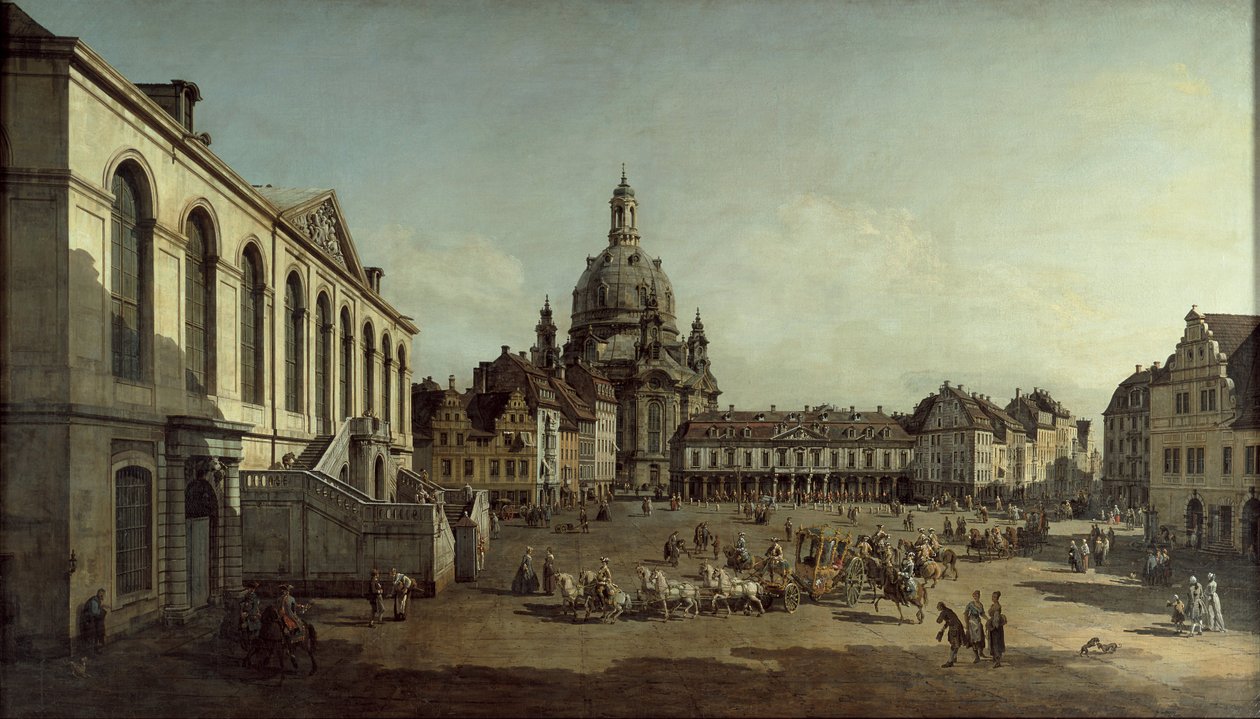 Veduta del Neumarkt a Dresda dal Jüdenhofe, 1749 da Bernardo Bellotto