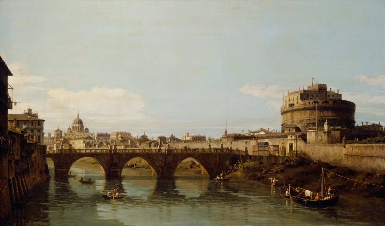 Veduta del Tevere a Roma con Castel Sant