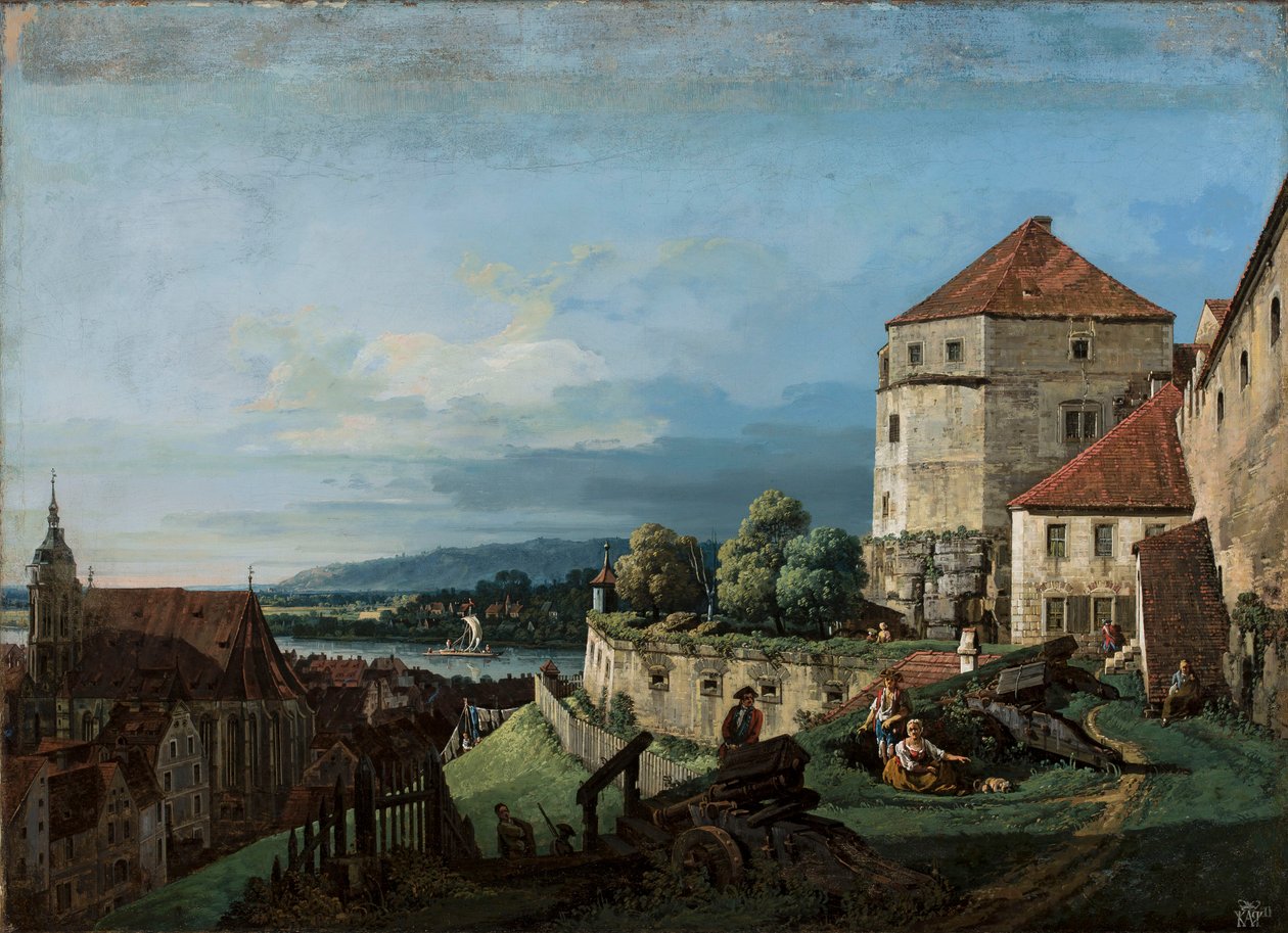 Vista di Pirna in Sassonia da Bernardo Bellotto