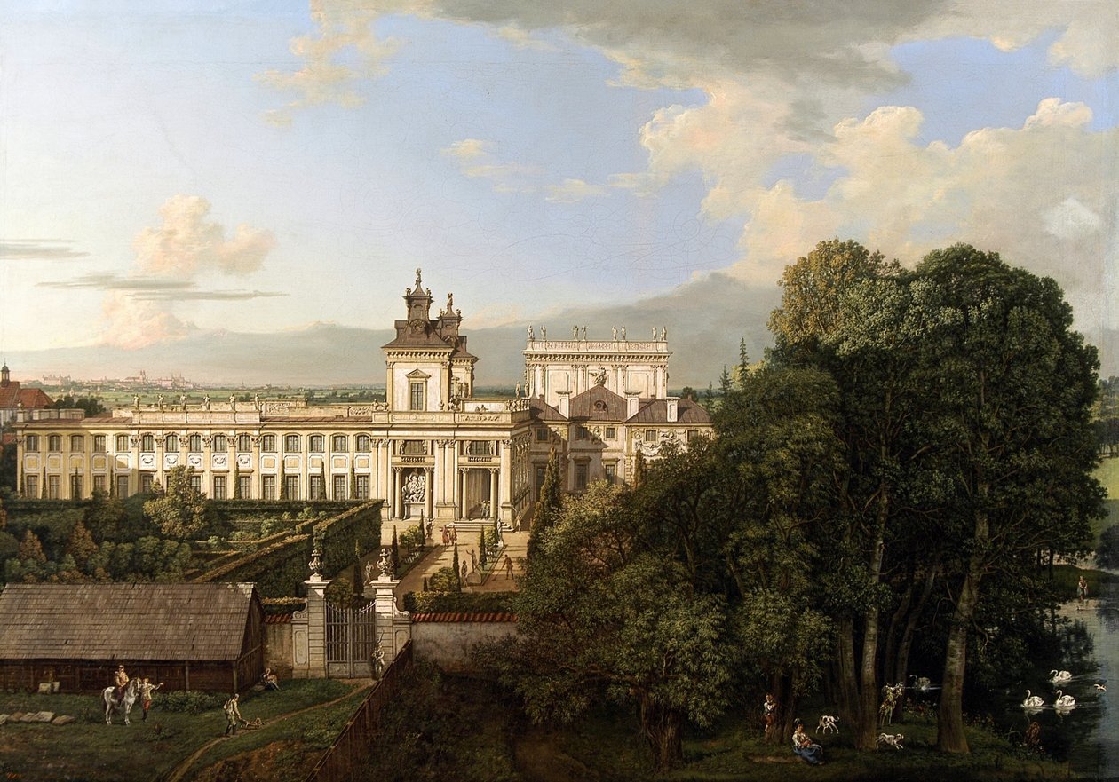 Palazzo Wilanów visto da sud. da Bernardo Bellotto