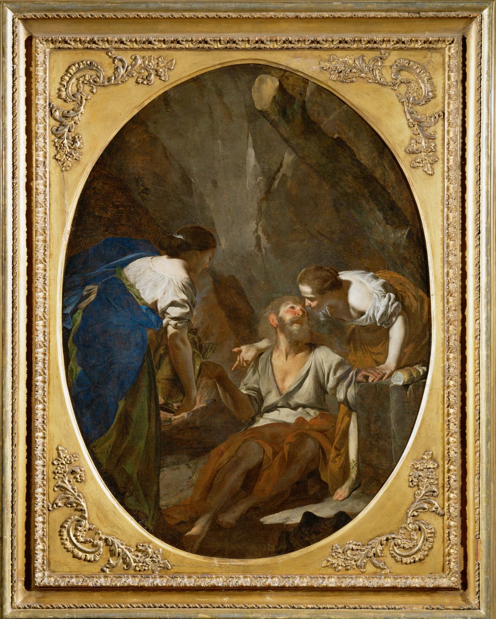 Loth et ses filles - Loth e le sue figlie ... da Bernardo Cavallino