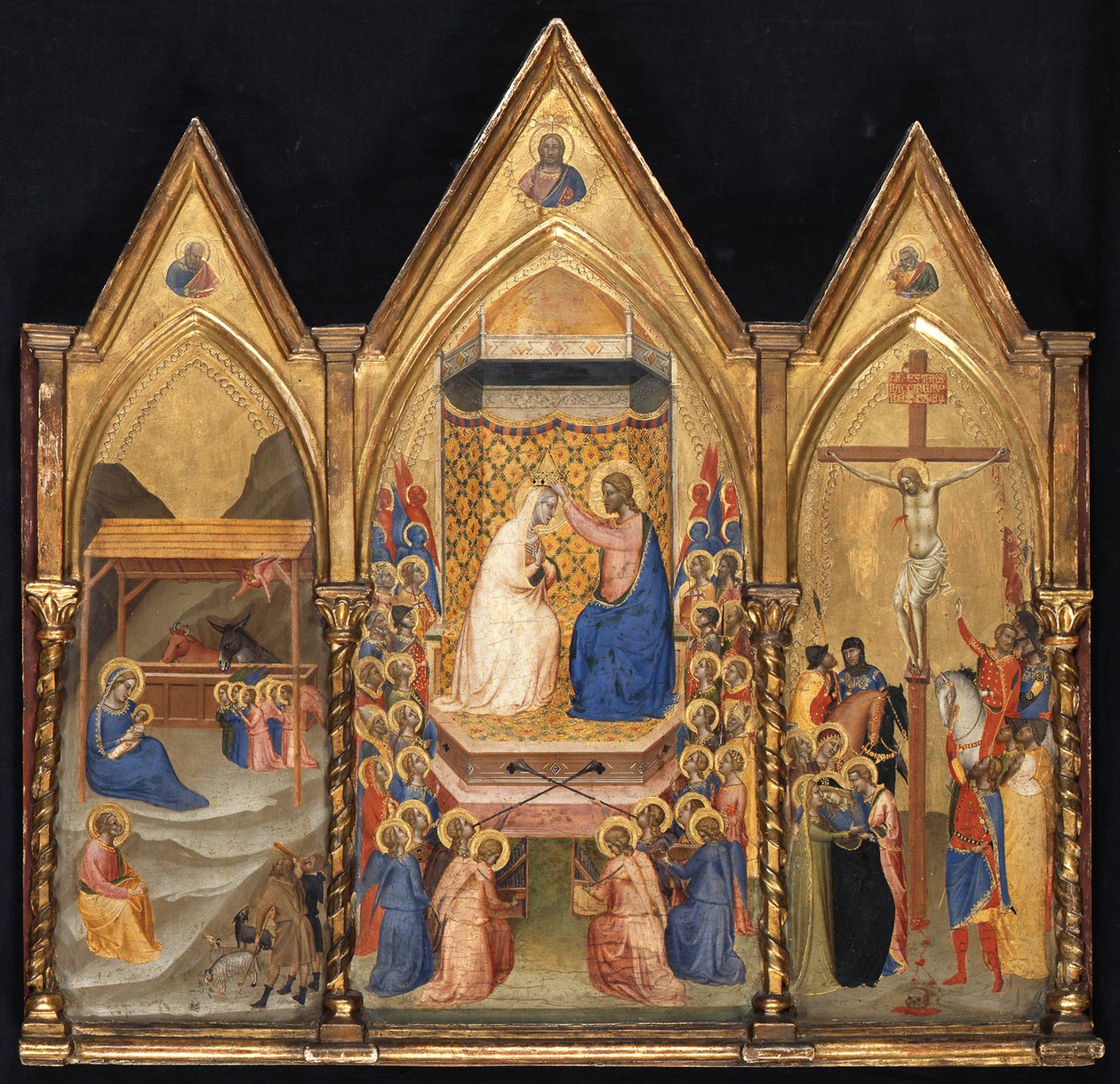 Triptychon (Geburt Christi; Marienkrönung; Kreuzigung) da Bernardo Daddi